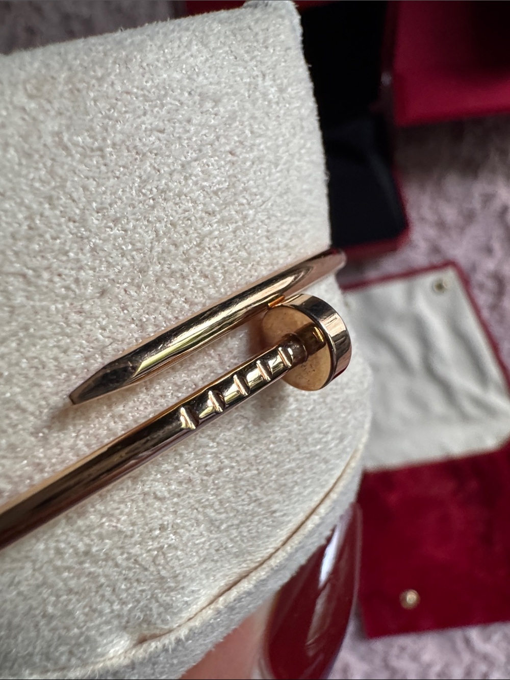 Cartier Pink/Rose Gold Juste un ClouScrew Motif Bangle Bracelet - 18k Rose Gold - Picture 8 of 16